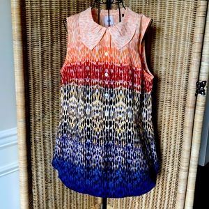 Sleeveless printed tunic blouse
